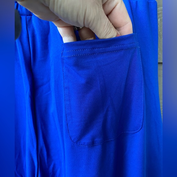 Sunyaa Womens Pants Cropped Elastic Waist size L, Royal Blue - Picture 11 of 11